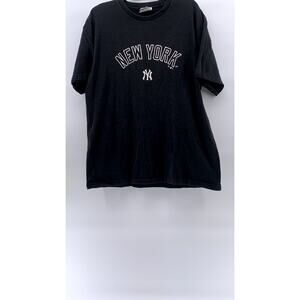 FANATICS Men's Black New York Yankees Logo Crewneck Short Sleeve T-Shirt SZ XL